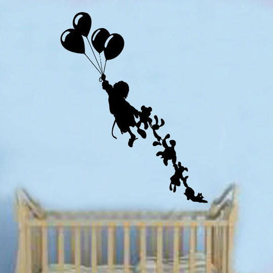 Child With Teddy Bears Decal Wall Sticker
