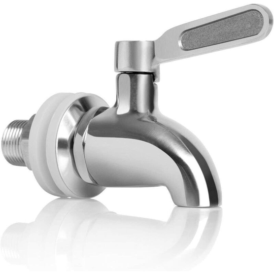 Beverage Dispenser Faucet Replacement, Stainless Steel Wine and Beer or Beverage Barrel Faucet, Wear-Resistant, 16mm Faucet