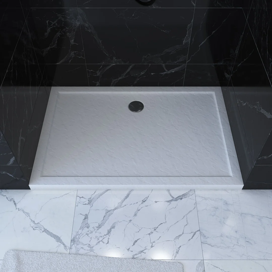 Shower Tray Burien Acrylic "Stone" White 120 X 90 X 4 Cm Rectangular