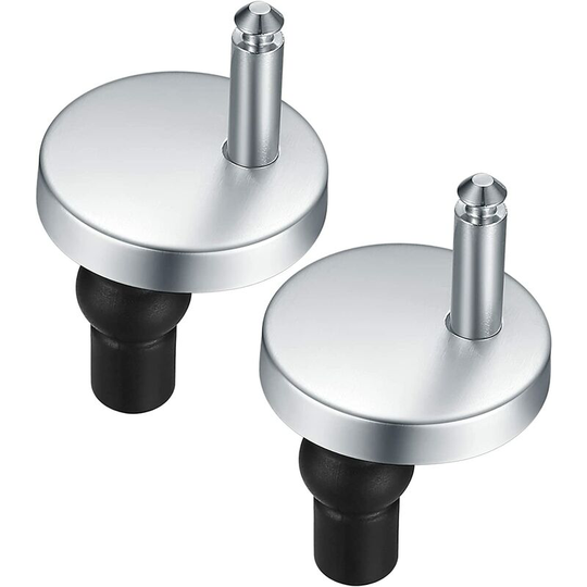 2pcs Toilet Seat Hinged Fastener, Quick Release Hinges, Toilet Seat Hinge Fixings, with Replacement Rubber Screws