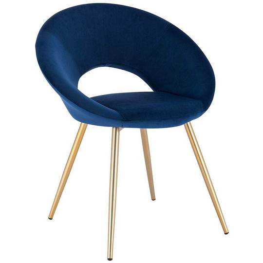 WOLTU Kitchen Upholstered dining chairs Lounge Leisure Living Room chairs Armchairs Blue - Blue