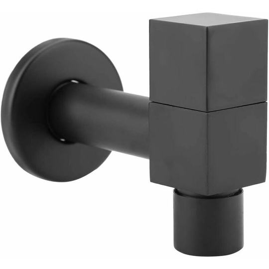 Cold water tap in black copper Square handle Wall mounting cold water tap with integrated barbist for bathroom kitchen pool swimming pool