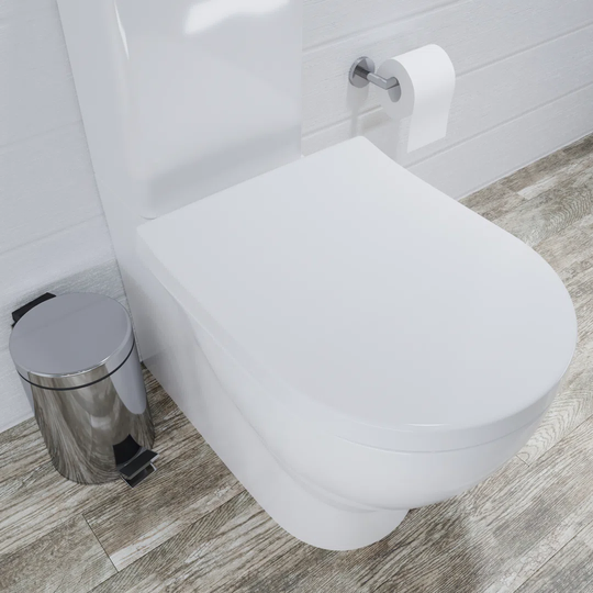 Croydex Wl611022H Long D Shape Malo Toilet Seat, White With Soft Close And Quick Release
