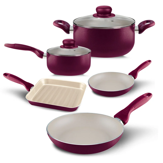 Starki Symple Stuff Starki 7 Pieces Aluminum Non Stick Cookware Set