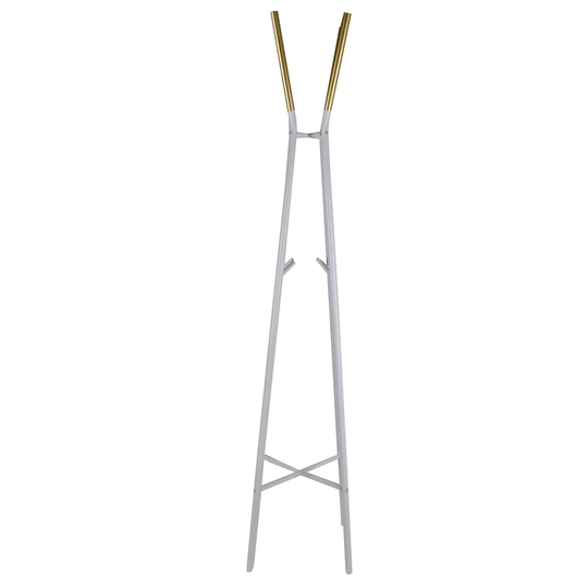 Taraval Metal 8 - Hook Freestanding Coat Rack in White/Golden