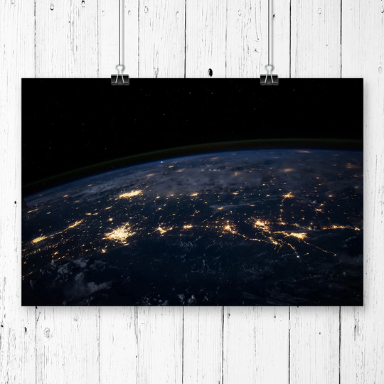 'Lights Earth from Space' Graphic Art
