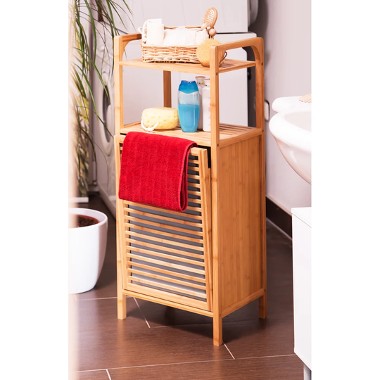 Cabinet Laundry Bin with Shelf