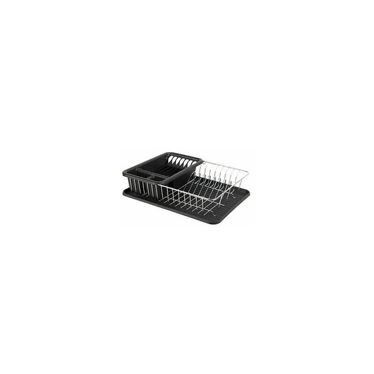 Viss - Chrome Dish Drainer | Plates Holder Compact Sink | Cutlery Cup Rack Drip Tray