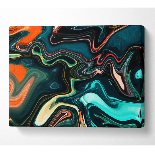 Liquid Metal Vivid Melt - Wrapped Canvas Graphic Art