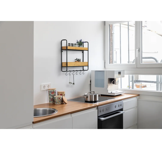 WENKO Wall Shelf Loft With 2 Shelves, Bathroom Shelf With 2 Shelves, Living Room Shelf