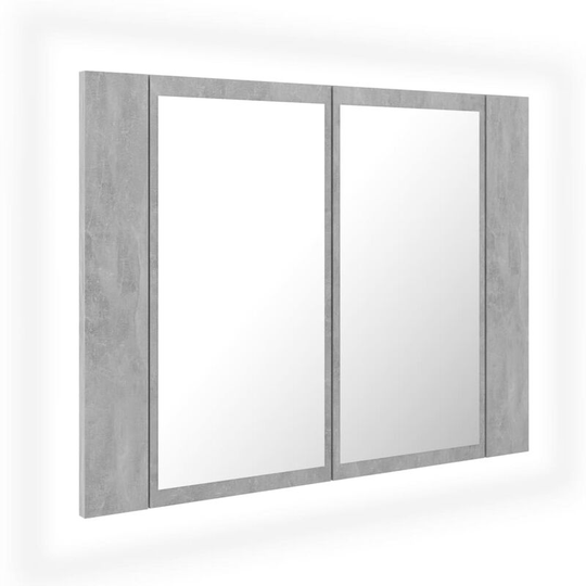 Vidaxl - led Bathroom Mirror Cabinet Concrete Grey 60x12x45 cm Acrylic Grey