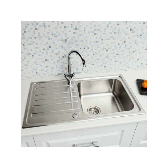 Inset Stainless Steel Sink - Single Bowl - Silver - Sauber