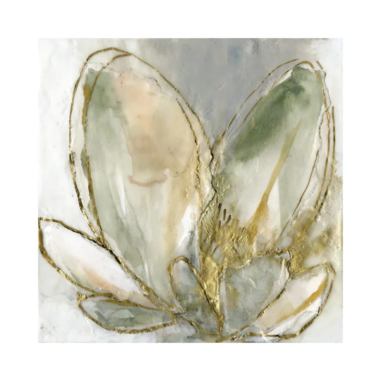 Blooming Gold I by Jennifer Goldberger - Wrapped Canvas Painting
