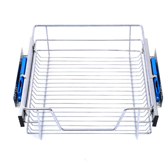 Pull Out Wire Basket Kitchen Cabinet Larder Organizer Cupboard Drawer, 50CM - Livingandhome