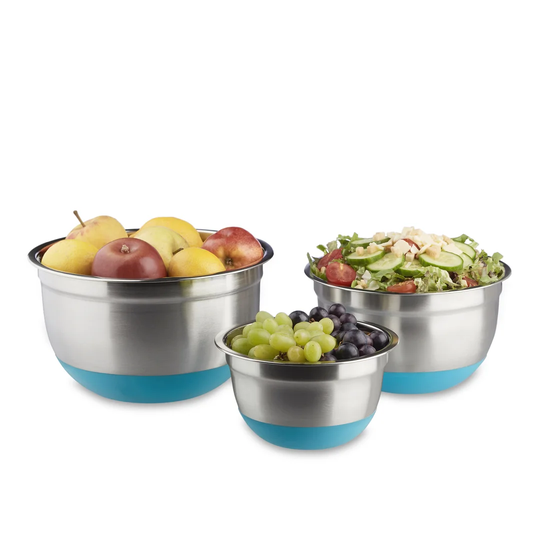 Straley Rubber Bottom 3 Piece Mixing Bowl Set