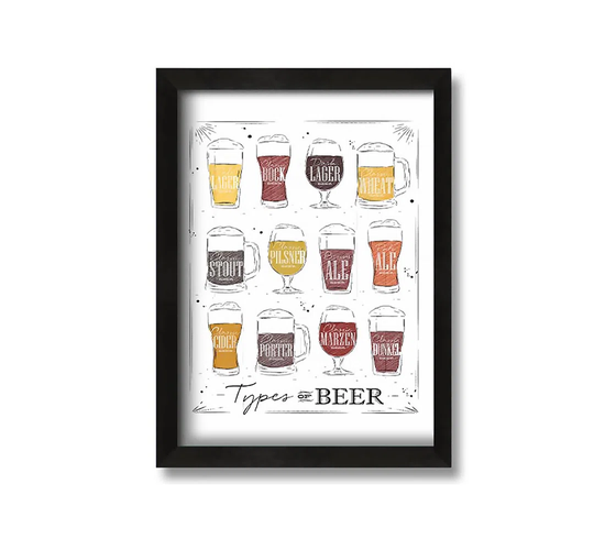 Types O F Beer - Picture Frame Graphic Art on Canvas
