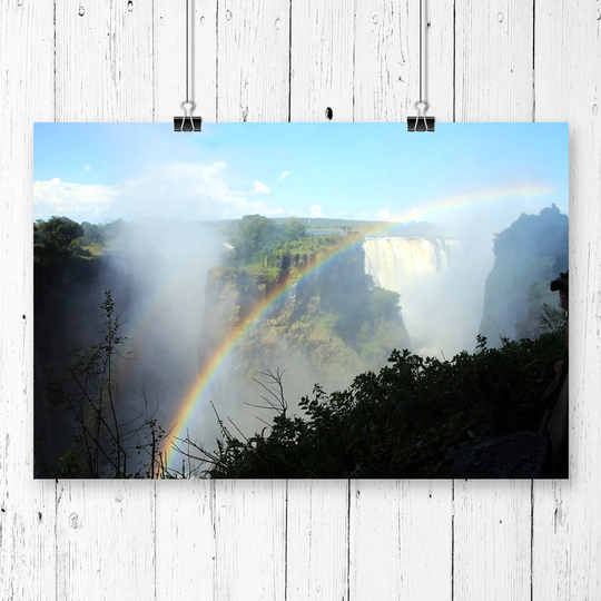 'Victoria Falls Zimbabwe Rainbow Mountain Landscape' Graphic Art