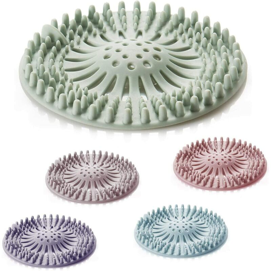 5 Rooms Shower Drain Covers, Filter Catch Hair Shower Silicone Tube Drainer Catch Hair Cap With Suction coute for Kitchen Bathroom