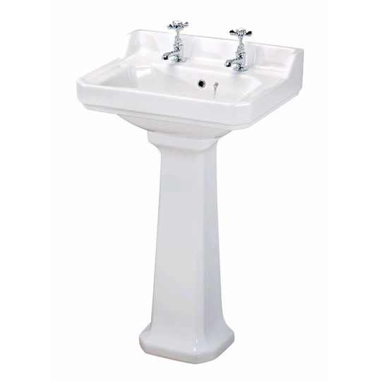 Carlton White Ceramic Rectangular Bathroom Sink