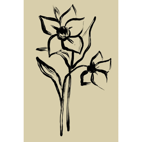 Inkwash Floral II by June Erica Vess - Wrapped Canvas Painting