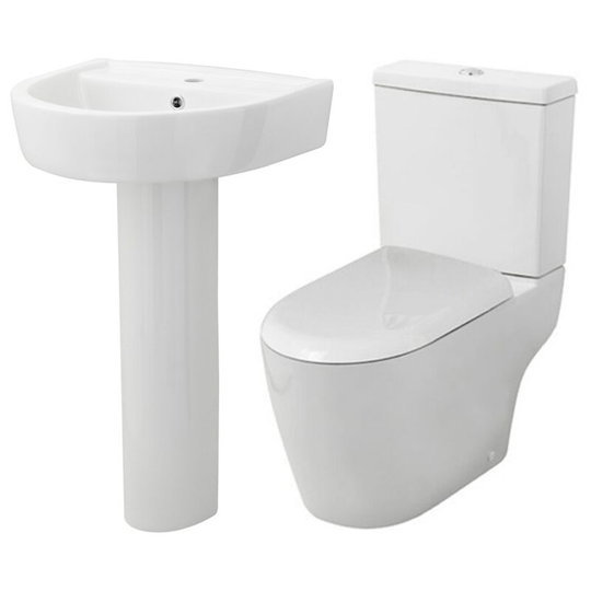 Provost Bathroom Suite with Close Coupled Toilet and Basin - 1 Tap Hole - Nuie