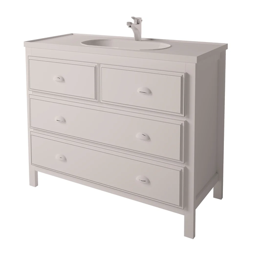 Hillside Solid Pine 1000mm Free-standing Single Vanity Unit
