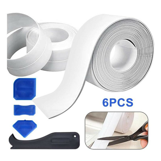 Betterlife Bathroom White Silicone Sealant, Kitchen Sealing Tape, Self Adhesive pe Sealing Strip for Bathtub, Bathroom, Toilet, Shower Room,