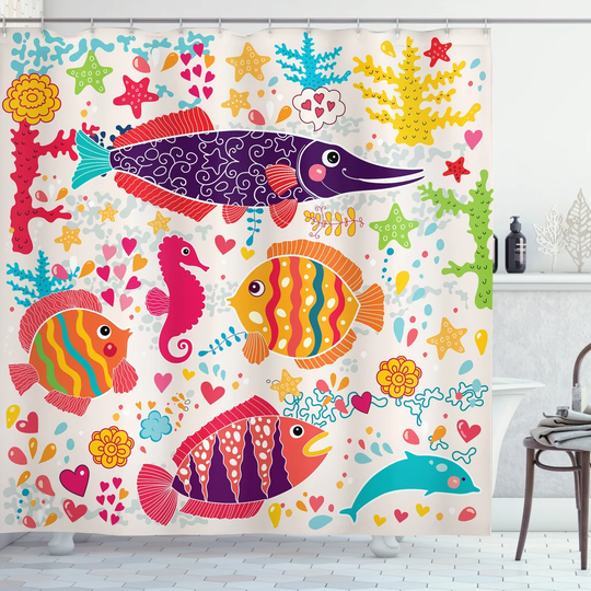 Bloomie 13 Piece Polyester Shower Curtain Set