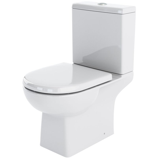 Nuie - Asselby Close Coupled Toilet Push Button Cistern - Excluding Seat