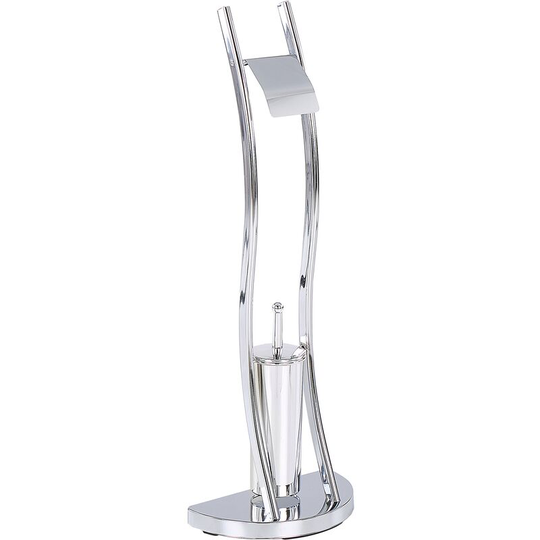 Modern Freestanding Toilet Paper Holder and Brush Stand Steel Silver Soacha - Silver