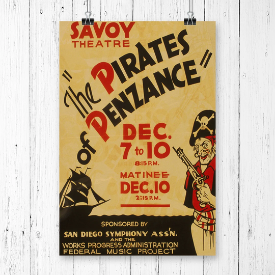 'Vintage WPA Pirates of Penzance' Vintage Advertisement