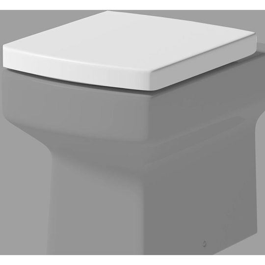 Royan Square Soft Close White Toilet Seat Top Fix Hinges wc