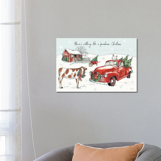 Holiday on the Farm II - Wrapped Canvas Painting
