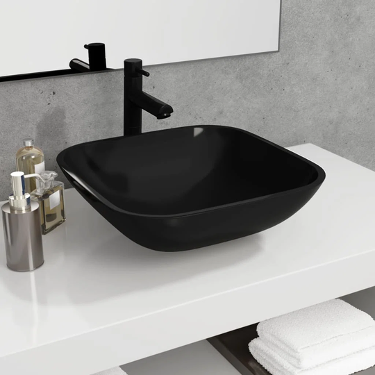 Adamm Glass Square Countertop Basin Bathroom Sink
