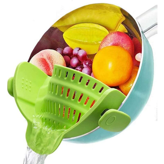 Dksfjkl - Clip-on silicone colander, silicone colander, clip-on colander Attach colander to pan to drain food Flower pot Filter bowl Pasta Pan