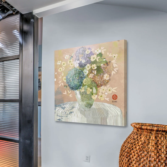 Brendas Hydrangea by Evelia - Wrapped Canvas Graphic Art Print