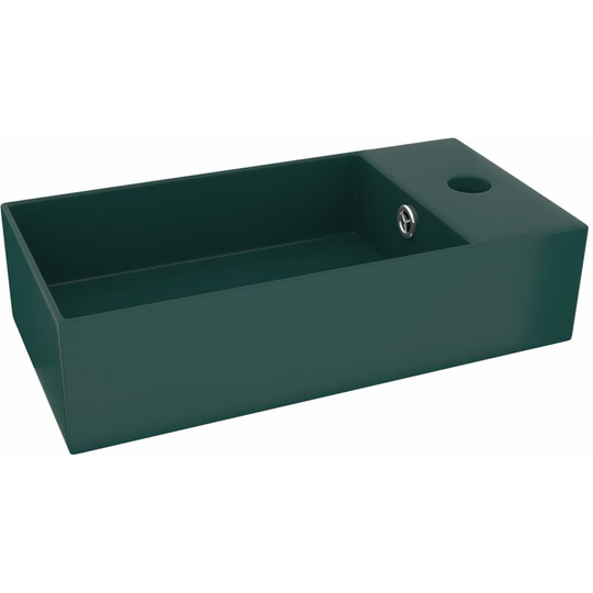Vidaxl - Bathroom Sink with Overflow Ceramic Dark Green Green
