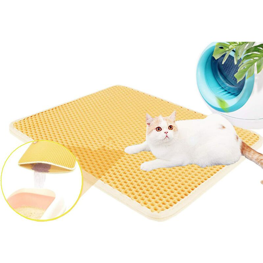 Perle Rare - Cat Litter Box Mat Double Layer Waterproof Urine Cat Toilet Mat Mat for Litter Outlet-XS-30*30cm