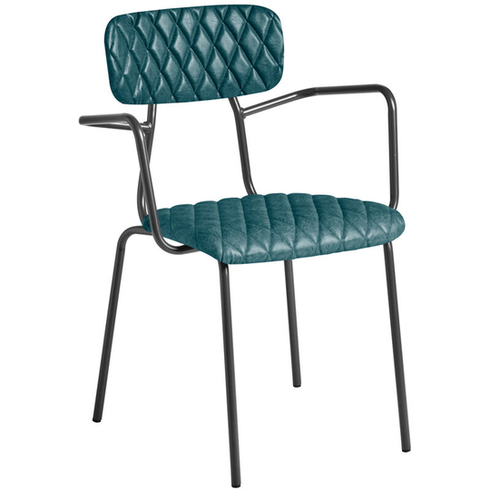 Tara Armchair - Diamond Stitched - Vintage Teal. - Teal