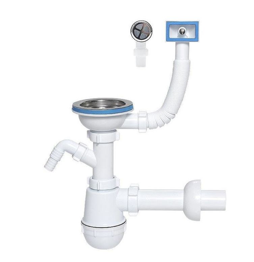 Single Kitchen Sink Bottle Drain Waste Trap 115mm Wash Machine Dish Washer Input