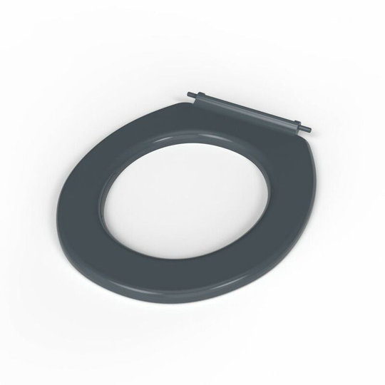 NymaCARE Bathroom Toilet Seat Grey Ring Only Stainless Steel Pillar Hinge