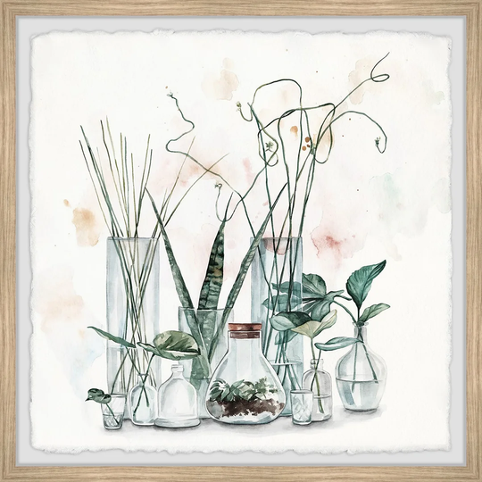 'Clear Glass Plants II' Framed Painting
