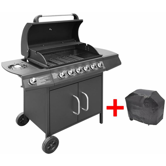 63.5cm Cooking Zone Portable Gas Barbecue by Symple Stuff Black