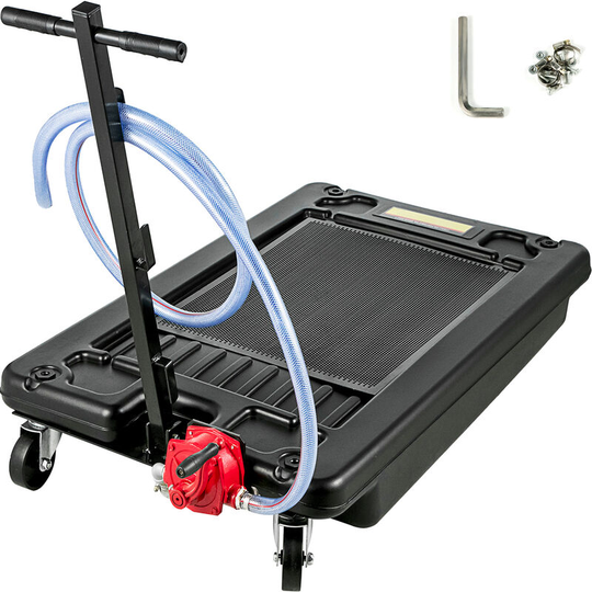 17 Gallon Low Profile Oil Drain Pan Oil Drain Pan For Truck Car With 8' Hose