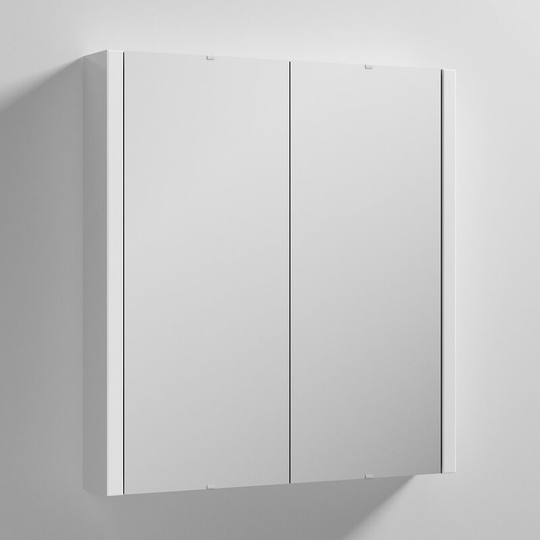 Nuie Parade 2-Door Mirrored Cabinet 600mm Wide - Gloss White