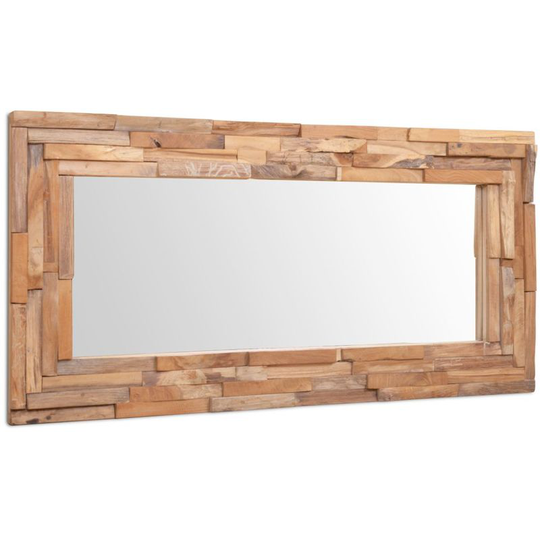Hommoo - Decorative Mirror Teak 120x60 cm Rectangular VD10657