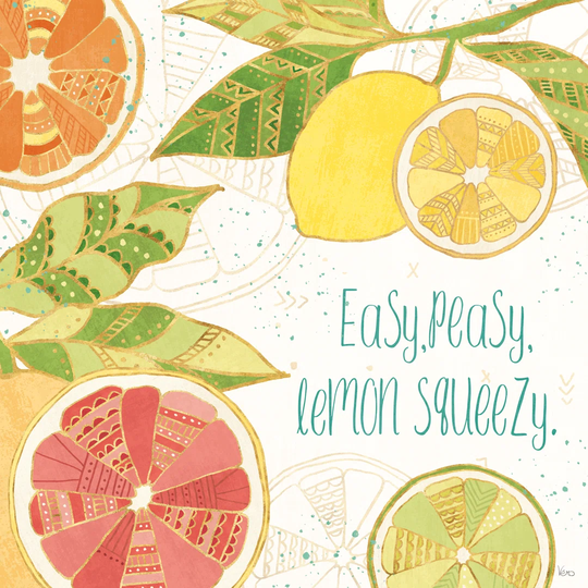 Citrus Splash III by Veronique Charron - Wrapped Canvas Typography Print