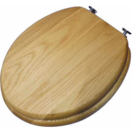 Oak Toilet Seat with Vintage Gold Hinges FOA100, TSOAK100 - Heritage