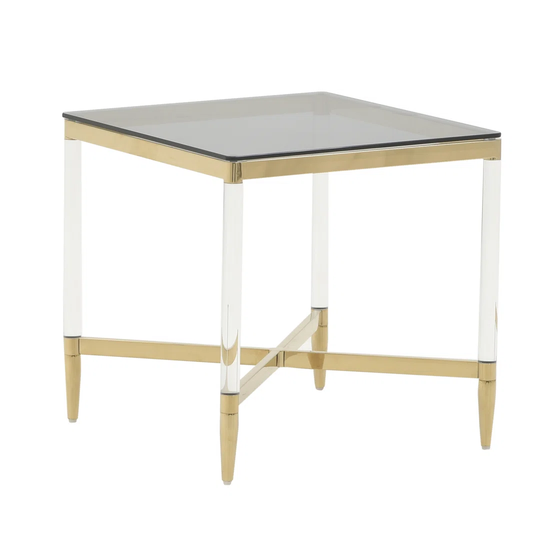 METAL/GLASS SIDE TABLE GOLDEN 555555