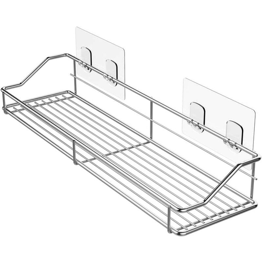 Shower Towels Basket Shelf Bathroom Organizer Kitchen Spice Rack SUS304 Stainless Steel - No Drilling